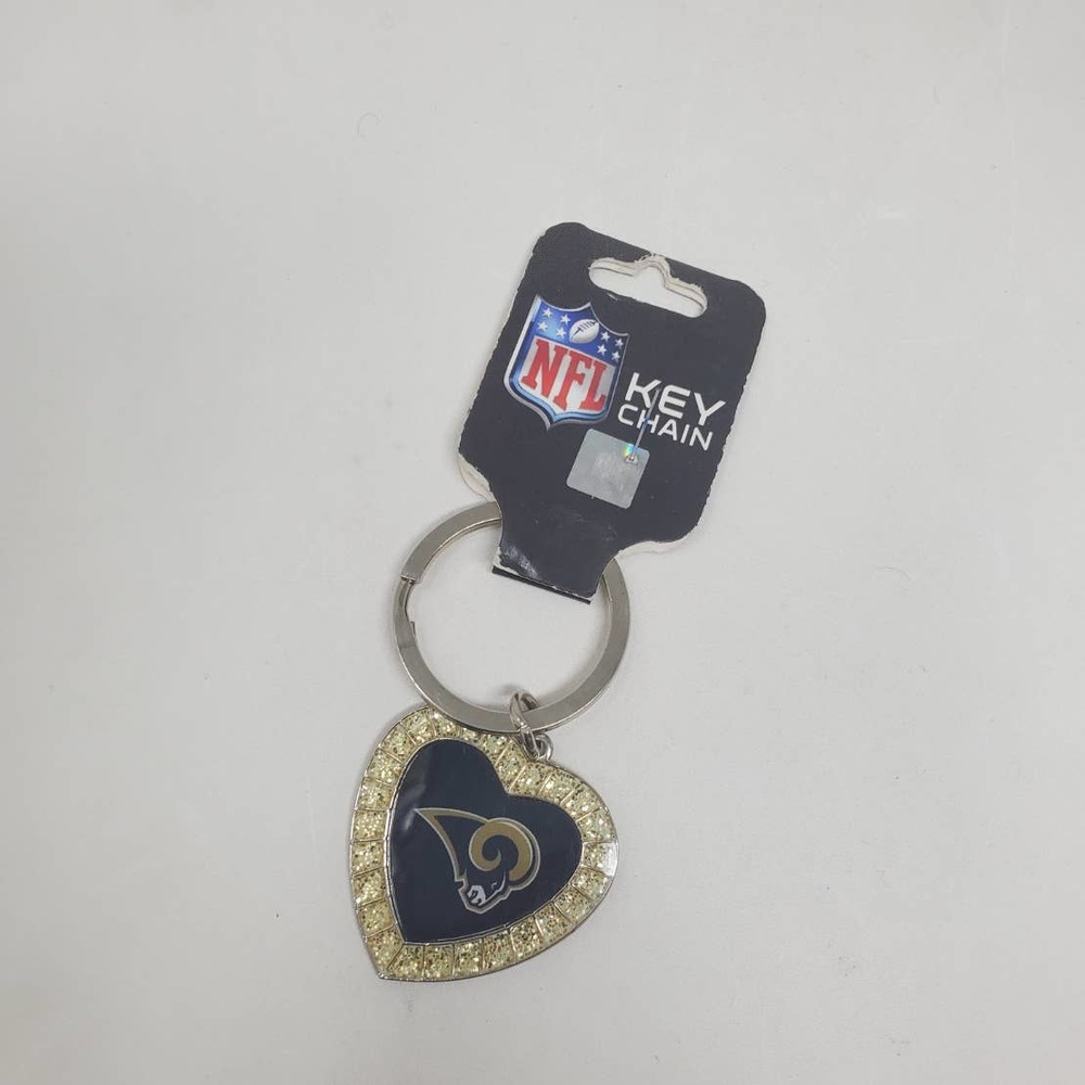 Rico Industries NFL Metal Rhinestone Heart Keychain